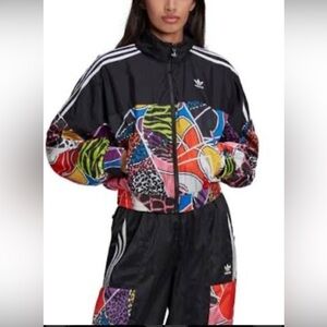 Adidas szS RICH MNISI satin woven track suit full set EUC Vibrant Colorful Satin